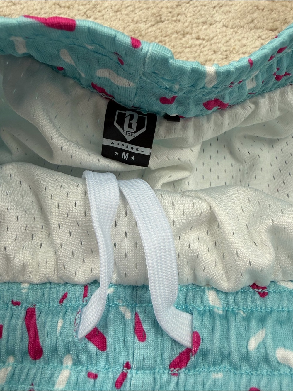 Baseball Lifestyle 101 Adult Size Medium Ice Cream Sprinkles Athletic Shorts - Picture 4 of 10